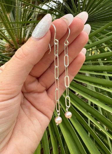 Pearl Droplet Earrings (Long)