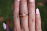 Spiny Oyster Dainty Heart Ring Size 8