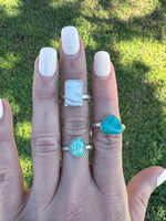Seafoam Turquoise Ring Size 7.5