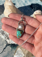 Handmade Pearl and Turquoise Necklace