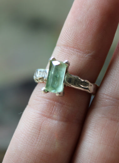 Light Green Tourmaline Ring Size 4