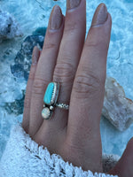 Handmade Turquoise and Ethiopian Opal Ring Size 8