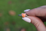 Spiny Oyster Dainty Heart Ring Size 8