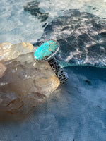 Handmade Turquoise Ring with Octopus Band Size 11