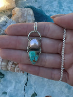 Handmade Pearl and Turquoise Necklace