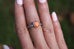 Spiny Oyster Dainty Heart Ring Size 8