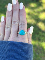 Seafoam Turquoise Ring Size 7.5