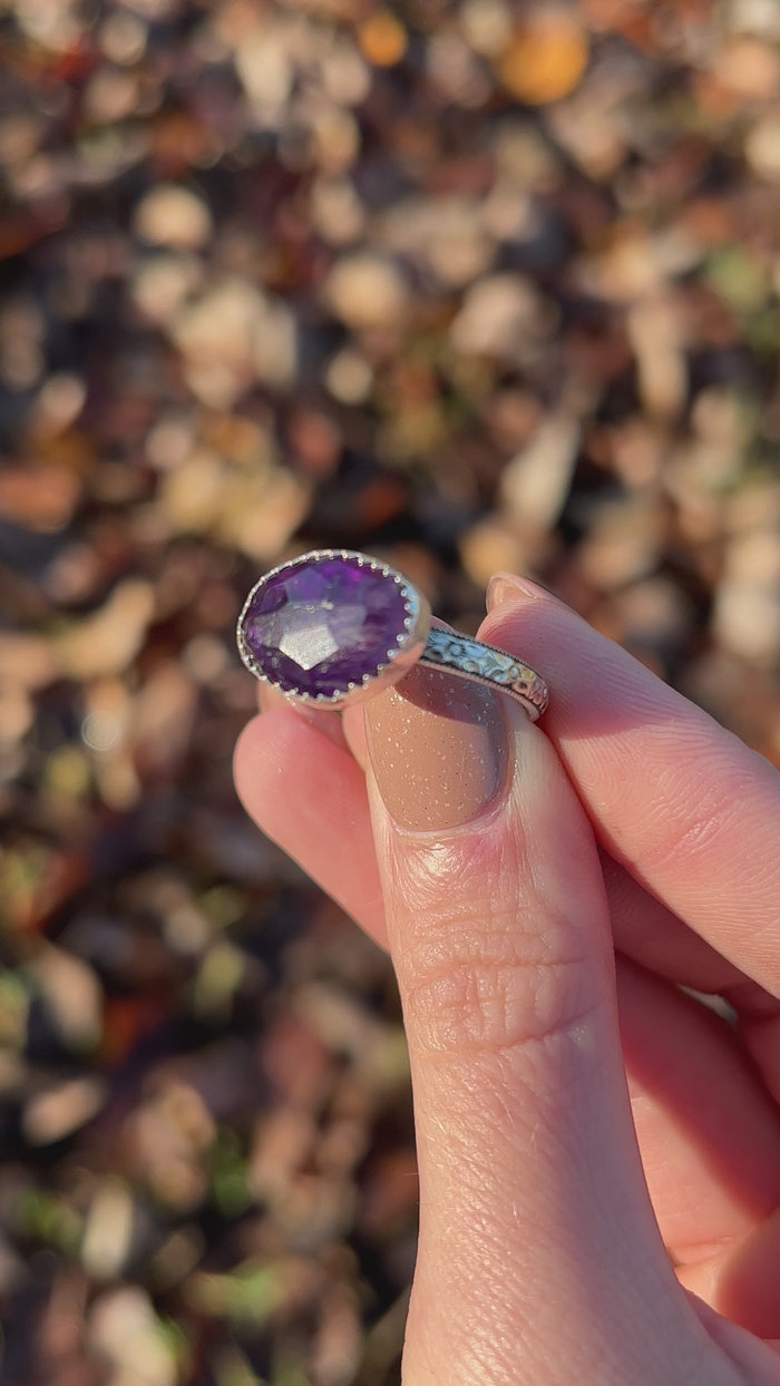 Handmade Amethyst Ring Size 11