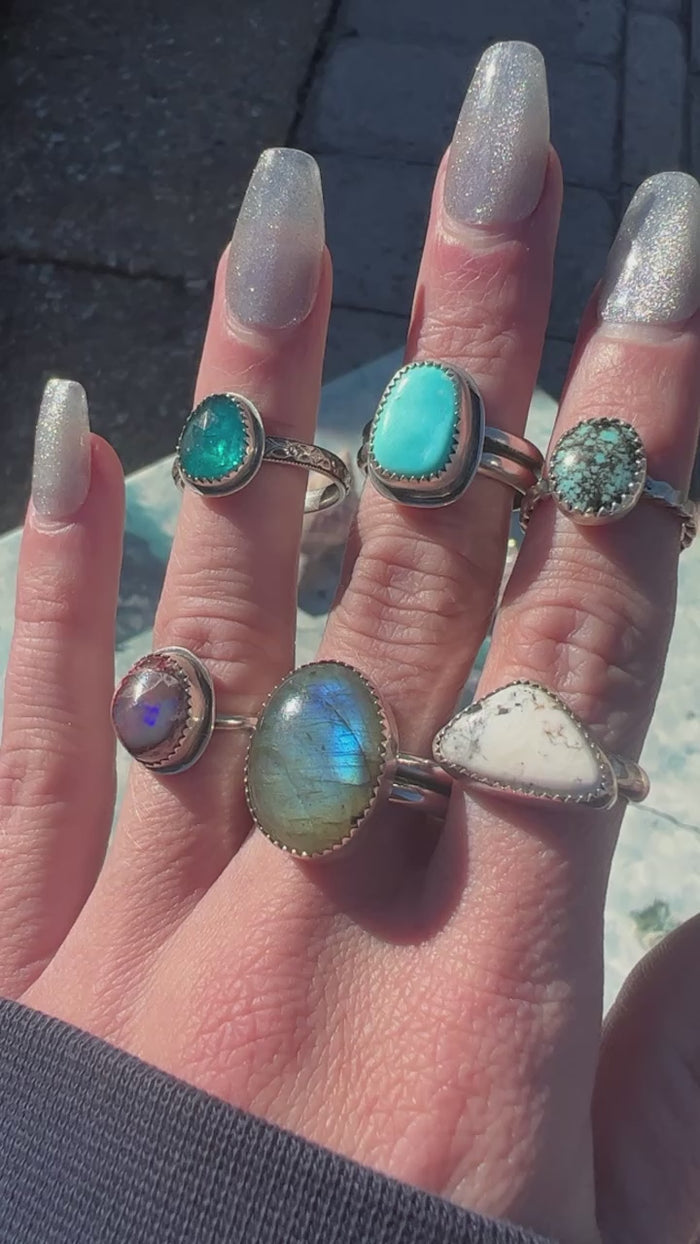 Handmade Turquoise Ring Size 4