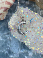 Silver Crescent Moon Necklace - MADE TO ORDER
