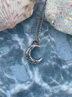 Silver Crescent Moon Necklace - MADE TO ORDER